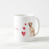 Labrador Retriever gepersonaliseerde hond Koffiemok (Voorkant rechts)