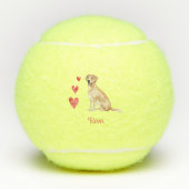 Labrador Retriever gepersonaliseerde hond Tennisballen (Voorkant)