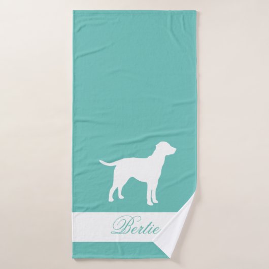 Labrador Retriever gepersonaliseerde huisdier Badhanddoek (Badhanddoek)