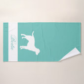 Labrador Retriever gepersonaliseerde huisdier Badhanddoek (Badhanddoek)