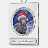 Labrador Retriever Gepersonaliseerde Kerstmis Verzilverd Banner Ornament (Links)