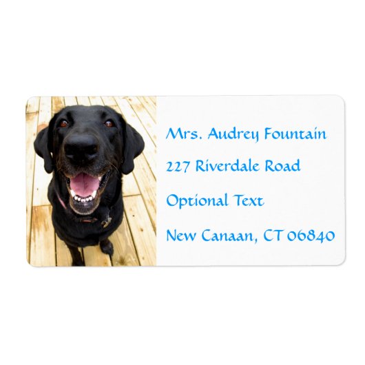 Labrador Retriever Gepersonaliseerde Naam Adres La Etiket (Voorkant)