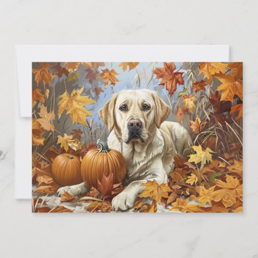 Labrador Retriever Gepersonaliseerde Naam Herfst Notitiekaartje (Achterkant)