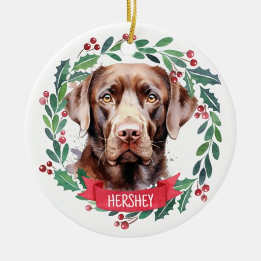 Labrador Retriever Gepersonaliseerde Vakantie Kran Keramisch Ornament (Voorkant)