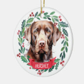 Labrador Retriever Gepersonaliseerde Vakantie Kran Keramisch Ornament (Links)