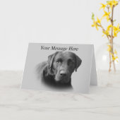 Labrador Retriever Geweldige Wenskaart Kaart (Gele Bloem)