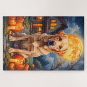 Labrador Retriever Gezellige Halloween Portret Kun Legpuzzel (Horizontaal)