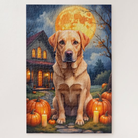 Labrador Retriever Gezellige Halloween Portret Kun Legpuzzel (Verticaal)