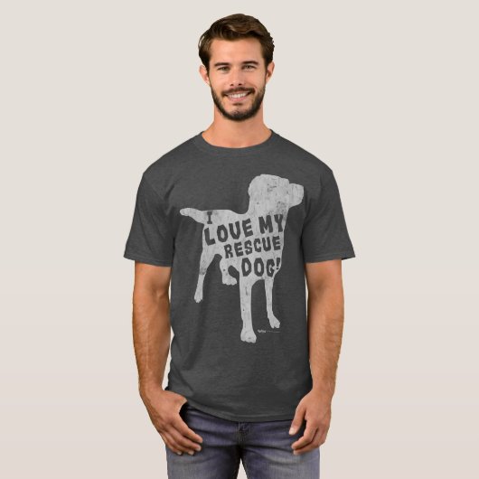 Labrador Retriever Gift I Love My Rescue Dog T-shirt (Voorkant volledig)