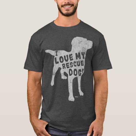 Labrador Retriever Gift I Love My Rescue Dog T-shirt (Voorkant)