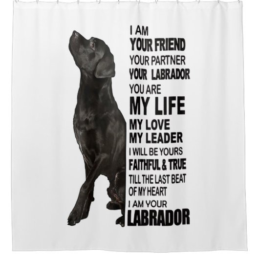 Labrador Retriever Gifts Black Lab Face Afbeelding Douchegordijn (Voorkant)