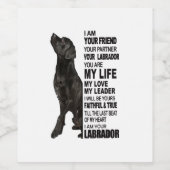 Labrador Retriever Gifts Black Lab Face Picture Wijn Etiket (Enkel label)