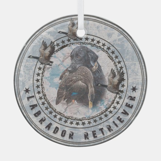 Labrador Retriever Glas Ornament (Voorkant)