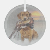 Labrador Retriever Glas Ornament (Voorkant)