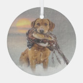 Labrador Retriever Glas Ornament (Achterkant)