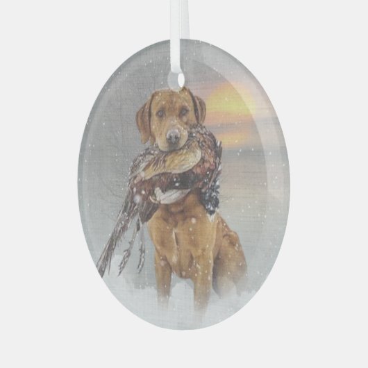 Labrador Retriever  Glas Ornament (Voorkant links)