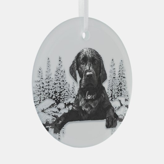 Labrador Retriever  Glas Ornament (Voorkant Rechts)