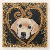 Labrador Retriever Glazen Onderzetter (Voorkant)