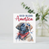 Labrador Retriever, God zegene Amerika Briefkaart (Staand voorkant)