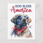 Labrador Retriever, God zegene Amerika Briefkaart (Voorkant)
