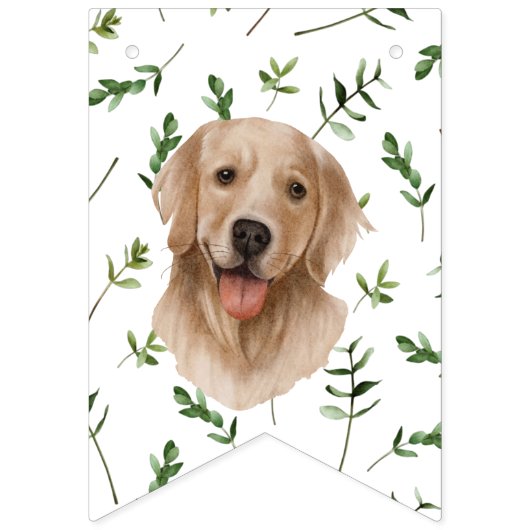 Labrador Retriever Greenery Baby shower Puppy Vlaggetjes (Tweede vlag)