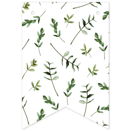 Labrador Retriever Greenery Baby shower Puppy Vlaggetjes (Eerste vlag)