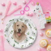 Labrador Retriever Greenery Boho Baby shower Papieren Bordje (Feest)