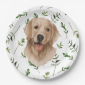 Labrador Retriever Greenery Boho Baby shower Papieren Bordje (Voorkant)