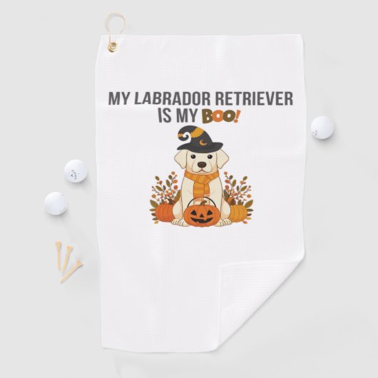 Labrador Retriever Halloween Dog Funny Spooky Boo Golfhanddoek (Insitu)