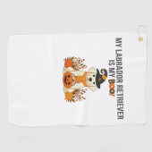 Labrador Retriever Halloween Dog Funny Spooky Boo Golfhanddoek (Horizontaal)