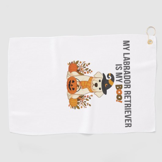 Labrador Retriever Halloween Dog Funny Spooky Boo Golfhanddoek (Horizontaal)