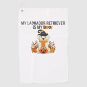 Labrador Retriever Halloween Dog Funny Spooky Boo Golfhanddoek (Voorkant)