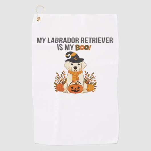 Labrador Retriever Halloween Dog Funny Spooky Boo Golfhanddoek (Voorkant)