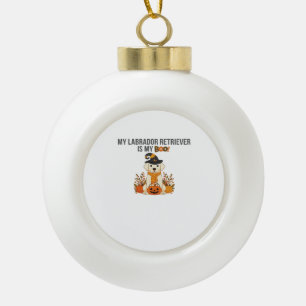 Labrador Retriever Halloween Dog Funny Spooky Boo Keramische Bal Ornament