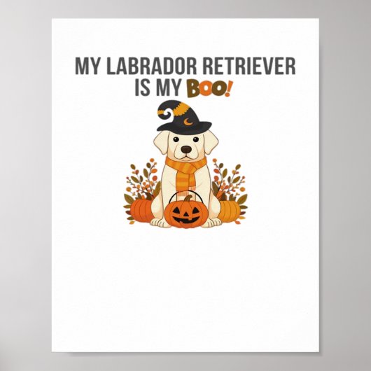 Labrador Retriever Halloween Dog Funny Spooky Boo Poster (Voorkant)