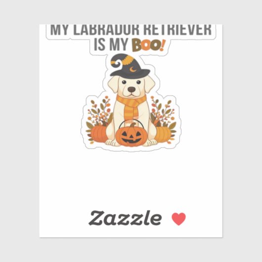 Labrador Retriever Halloween Dog Funny Spooky Boo Sticker (Vel)