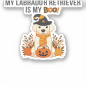 Labrador Retriever Halloween Dog Funny Spooky Boo Sticker (Voorkant)