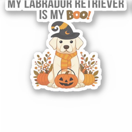 Labrador Retriever Halloween Dog Funny Spooky Boo Sticker (Voorkant)