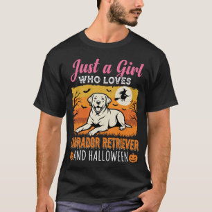Labrador Retriever Halloween Meisje Vintage Hond T-shirt