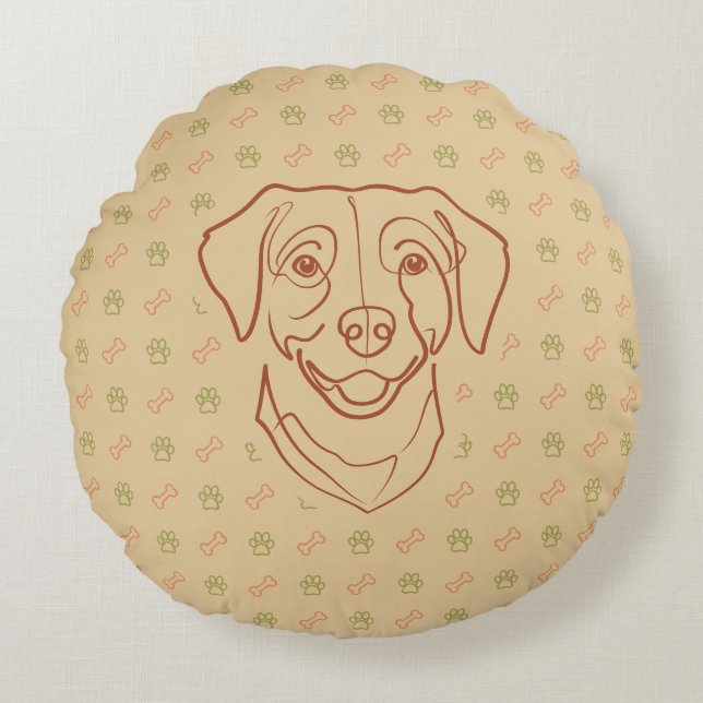 Labrador Retriever. Happiness Edition! Rond Kussen (Voorkant)