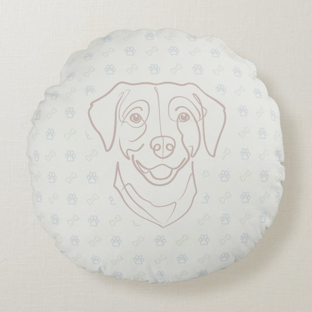 Labrador Retriever. Happiness Edition! Rond Kussen (Voorkant)