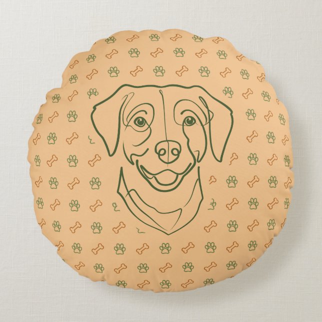 Labrador Retriever. Happiness Edition! Rond Kussen (Voorkant)