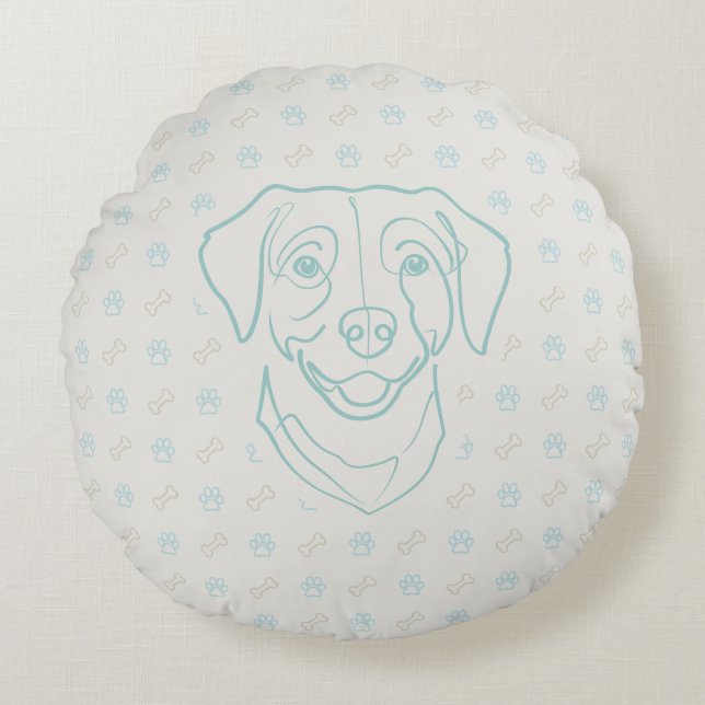Labrador Retriever. Happiness Edition! Rond Kussen (Voorkant)