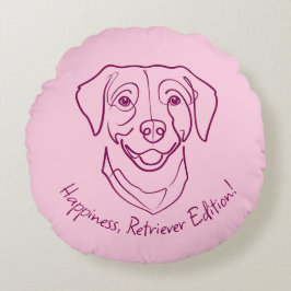 Labrador Retriever. Happiness, Retriever Edition! Rond Kussen
