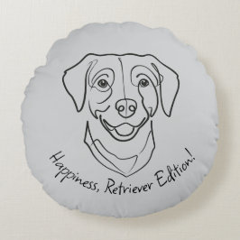Labrador Retriever. Happiness, Retriever Edition! Rond Kussen