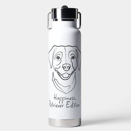Labrador Retriever. Happiness, Retriever Edition! Waterfles (Voorkant)