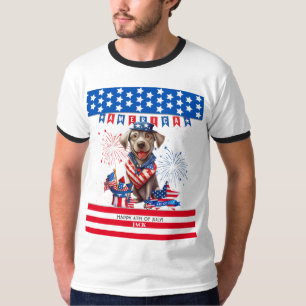 Labrador Retriever Happy 4th van juli Onafhankelij T-shirt