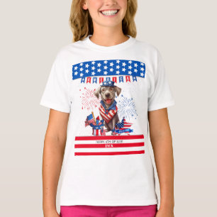 Labrador Retriever Happy 4th van juli Onafhankelij T-shirt