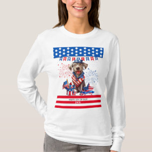 Labrador Retriever Happy 4th van juli Onafhankelij T-shirt