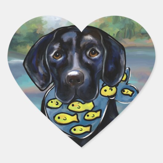 Labrador Retriever Hart Sticker (Voorkant)